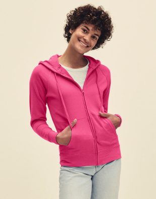 Ziphoodie Fruit of the Loom Ladies Lightweight Hooded Sweat Jacket 26901 | Swedishmerch